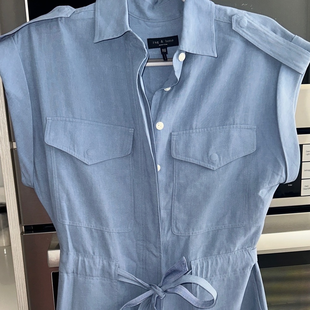 Rag & Bone Sky Blue Utility Jumpsuit XXS